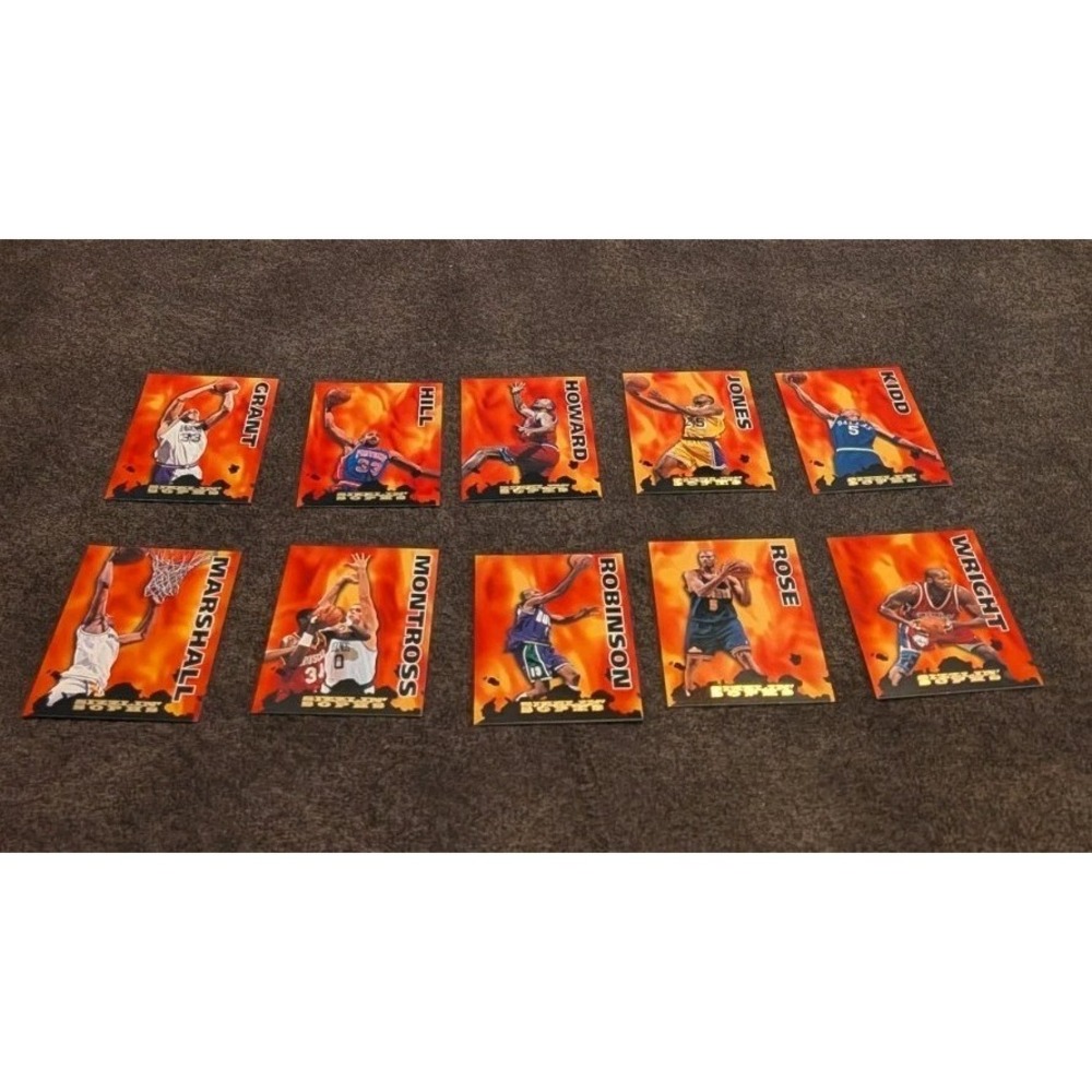 1995-96 NBA Hoops set- featuring "Sizzlin' Sophs"Lot Of 10 Basketball